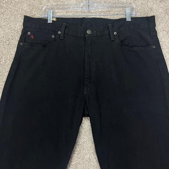 Polo Ralph Lauren Mens 36x30 Black Denim Jeans Classic Fit‎ Dark Wash